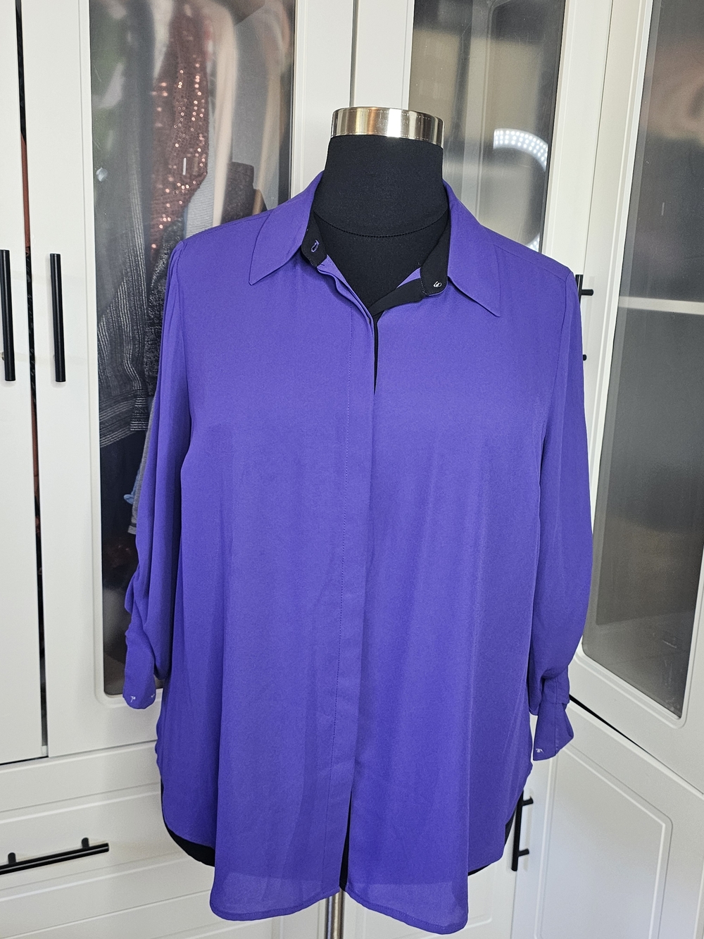 Vince Camuto Purple Button-Front Women’s Blouse 2X